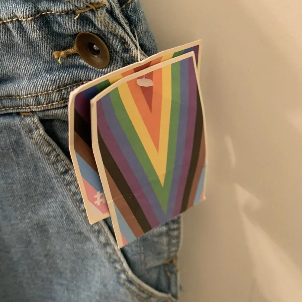 Take Pride Denim Overalls Shortalls Rainbow Straps